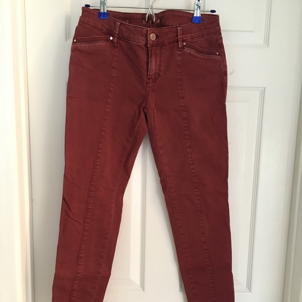Brick red skinny pants